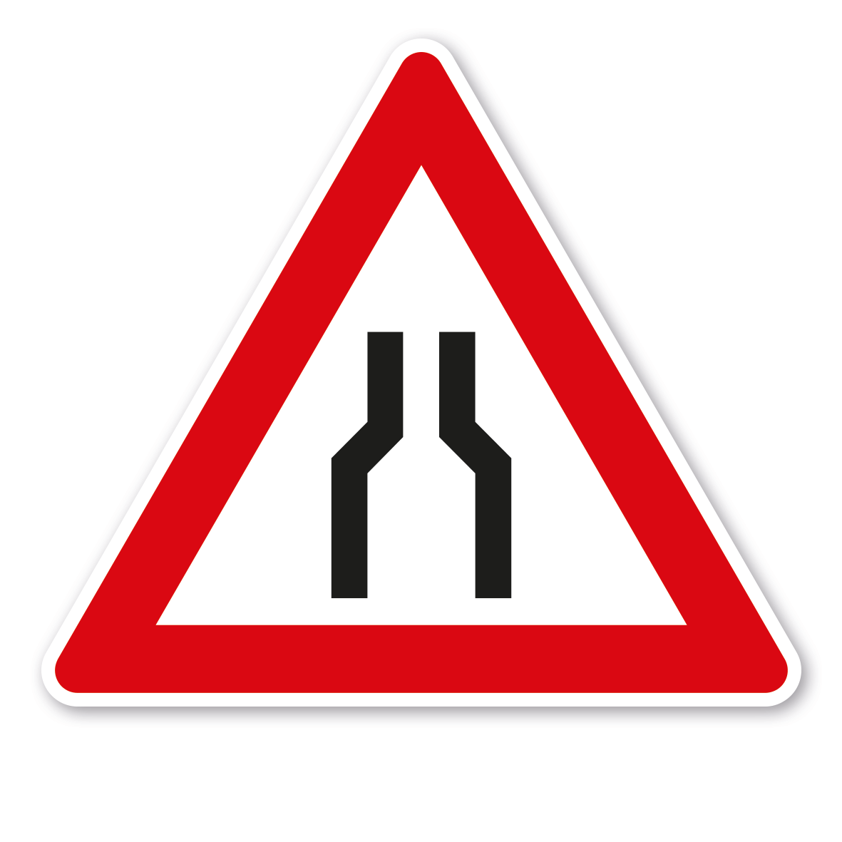 Verkehrsschild Achtung Verengte Fahrbahn – VZ 120