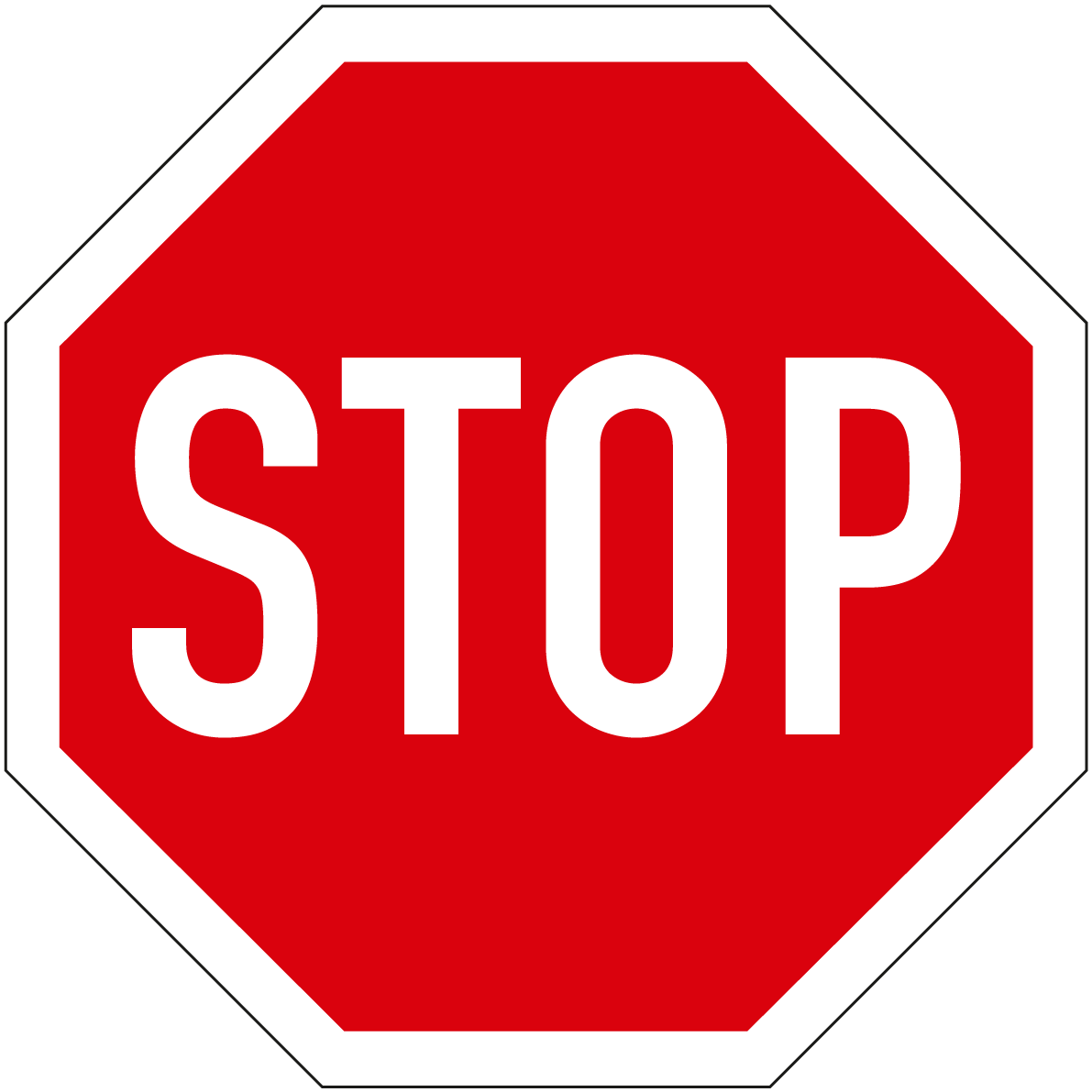 Verkehrsschild Stop - Halt - Vorfahrt gewähren