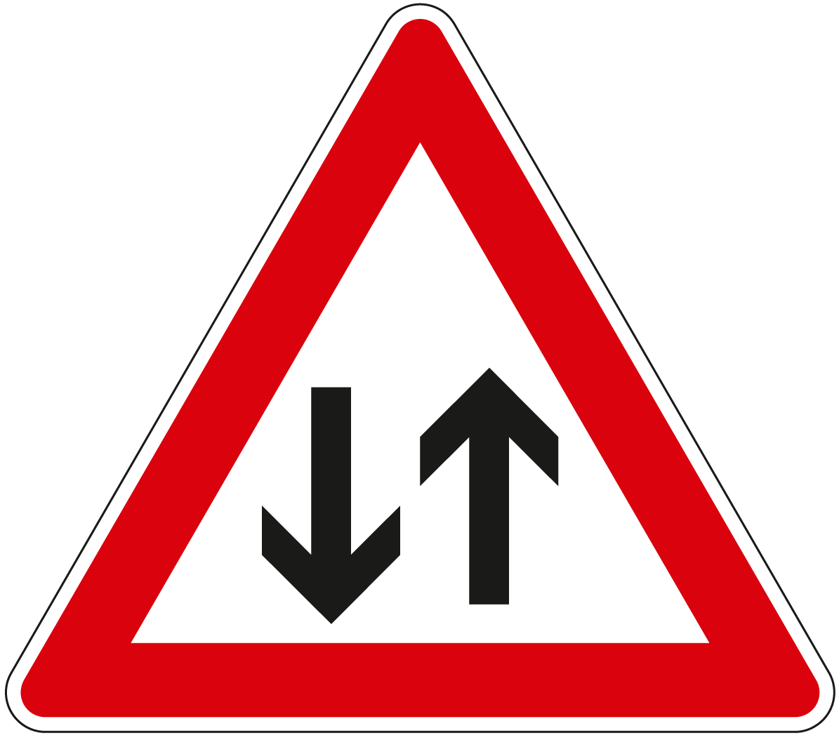 Verkehrsschild Achtung Gegenverkehr