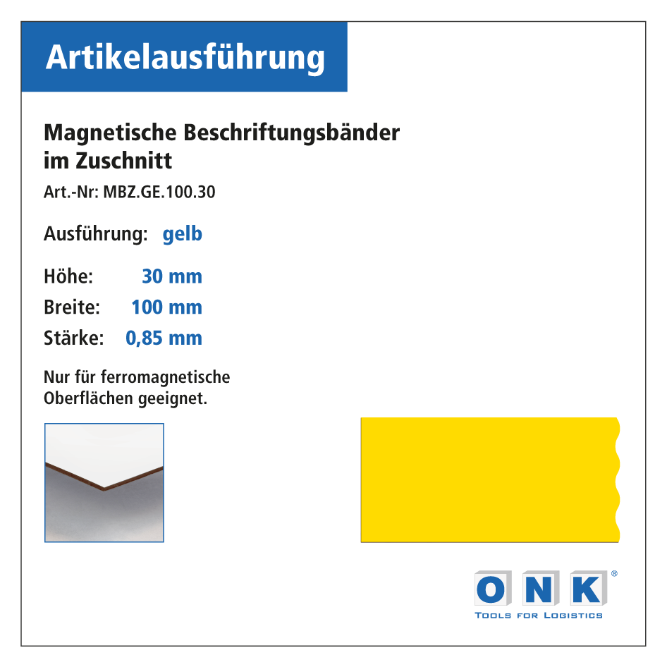 Magnetische Beschriftungszuschnitte